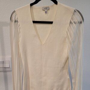 Sheer Sleeve Top by Reiss